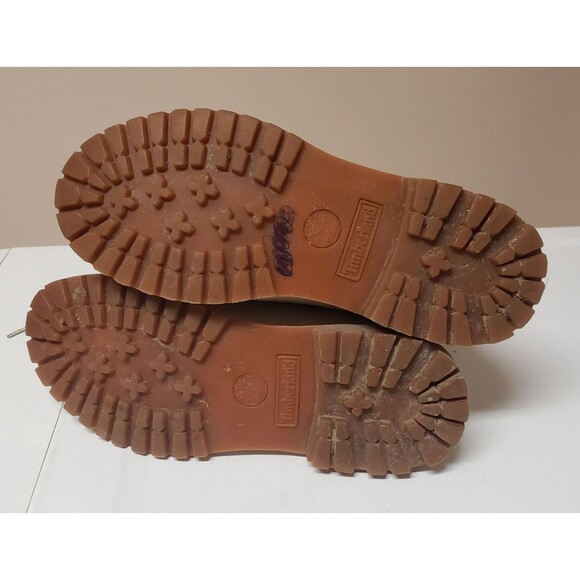 Timberland Women's Beige Ankle Boot Faux Fur Lined Suede Leather Sz 8M PO Good - Picture 5 of 14